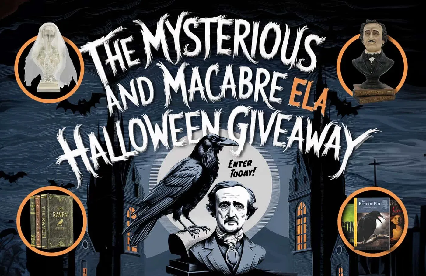 One lucky English language arts teacher will win a bewitching bundle of scary classroom decor and books for the classroom library in this year’s ELA Halloween Giveaway!