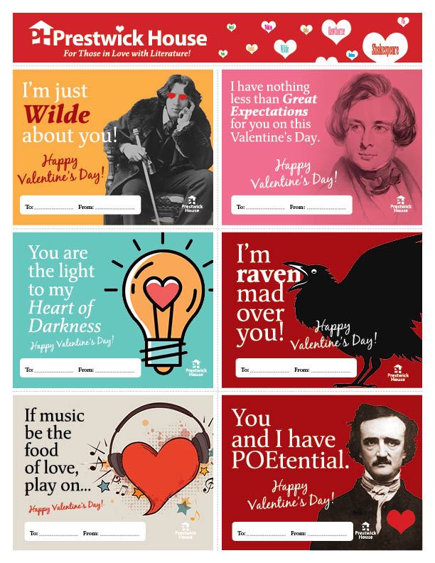 Free Literary Valentine's Day Cards 1 Thumbnail